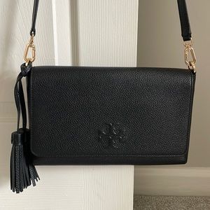Tory Burch black Cross Body bag and marching wallet.